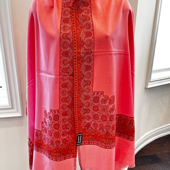 Beautiful Pink Kashmiri Pashmina Stole Scarf Wrap Shawl - Picture 7 of 10